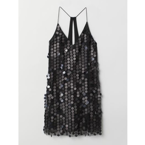 Divided Dresses & Skirts - Divided H&M Black Mini Short V-Neck Sequined Dress